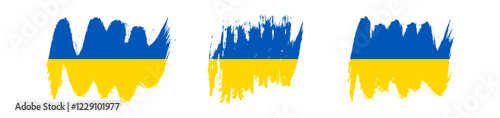 Set of Ukrainian national flags