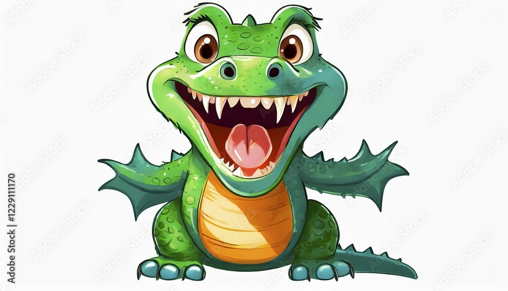 Funny little painted crocodile, colourful drawing, painting, clipping, AI generated, AI generated Funny little painted crocodile, colourful drawing, painting, clipping, AI generated, AI generated