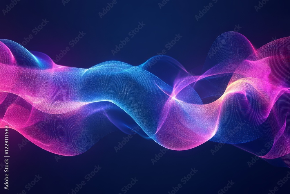 Vibrant abstract neon light waves on a dark background, showcasing a dynamic and futuristic visual effect.