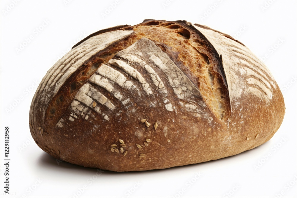 Loaf of bread on white background. KI generiert, generiert, AI generated Loaf of bread on white background. KI generiert, generiert, AI generated