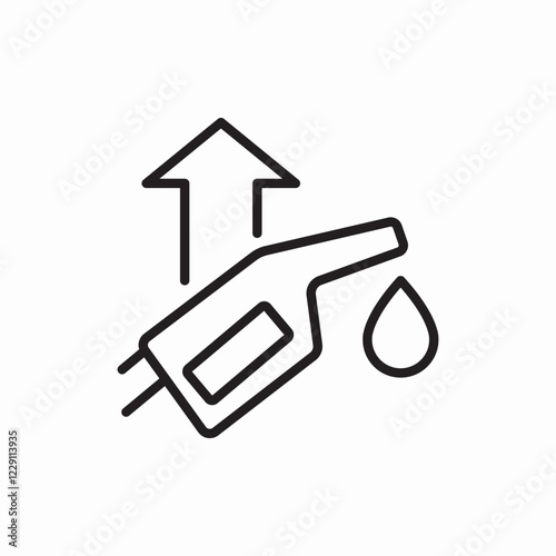 Gas fuel price increase icon vector sign