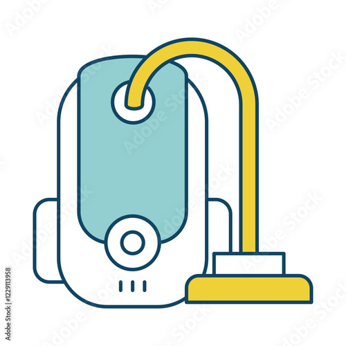 Vacuuming – High-Powered Vacuum Cleaner Representing Efficient Dust and Dirt Removal from Carpets, Floors, and Furniture for Clean and Healthy Spaces. Vector illustration. photo