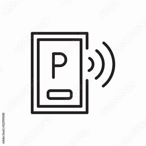 Digital parking meter payment icon vector sign