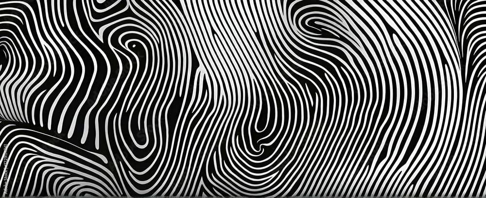 Fingerprint background dominated by swirl patterns in black and white, AI generated Fingerprint background dominated by swirl patterns in black and white, AI generated