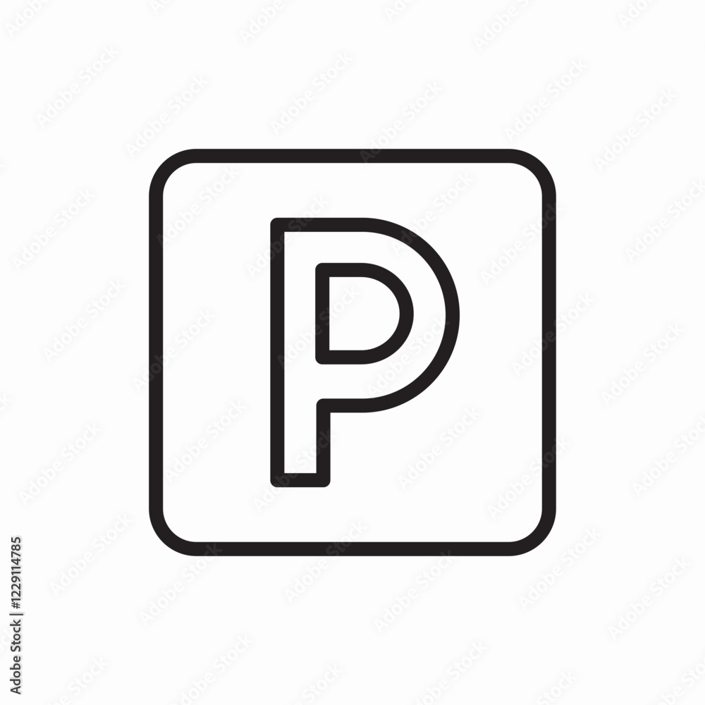 Parking space sign square icon vector sign Parking space sign square icon vector sign