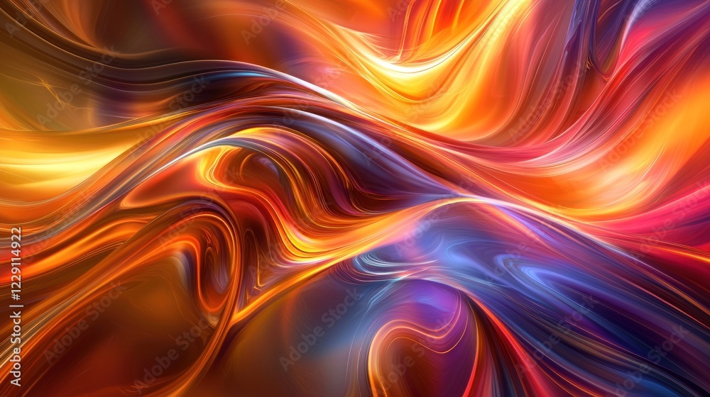Abstract Flowing Hues: A Symphony of Warm and Cool Colors Abstract Flowing Hues: A Symphony of Warm and Cool Colors
