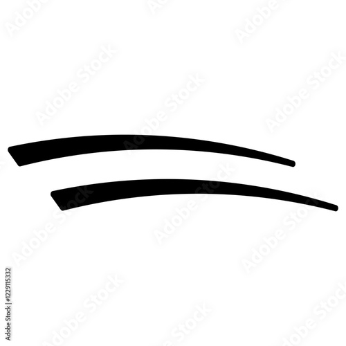 Two curved parallel underline lines, calligraphy equals sign