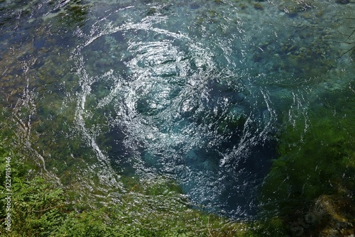 Blue Eye, Karst Spring, Syri i Kalter, Bistrica River, near Saranda, Albania, Europe photo