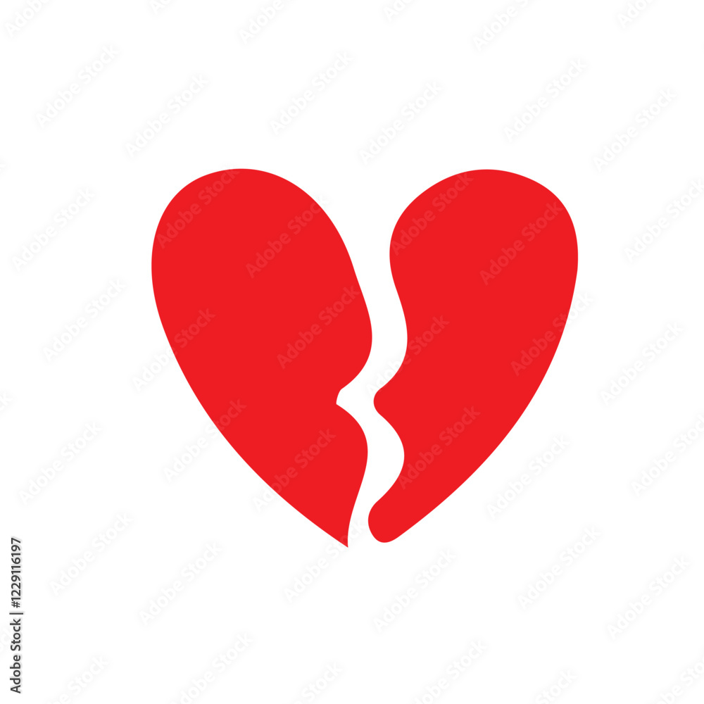 Outline Broken heart love vector icon. heart love symbols isolated editable vector.