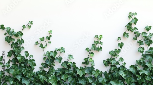 Wallpaper Mural Lush Ivy Vines on a Minimalist White Wall for Natural Aesthetic Torontodigital.ca