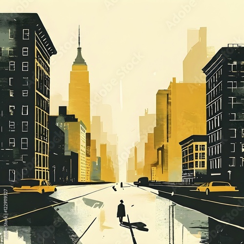 New yorker style editorial illustration minimalist font, AI generated