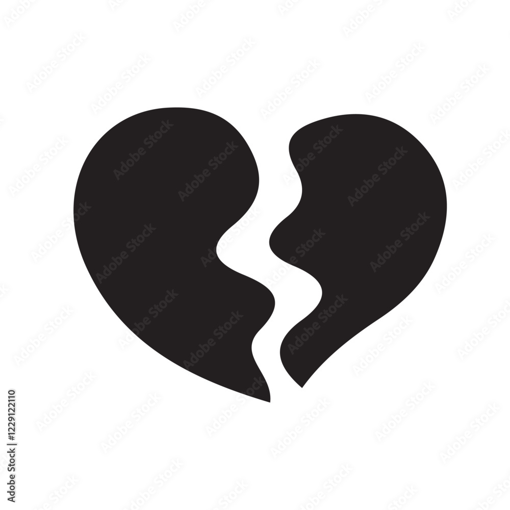 Broken heart love vector icon. Different style love vector icon, Stock - Vector eps 10 Broken heart love vector icon. Different style love vector icon, Stock - Vector eps 10