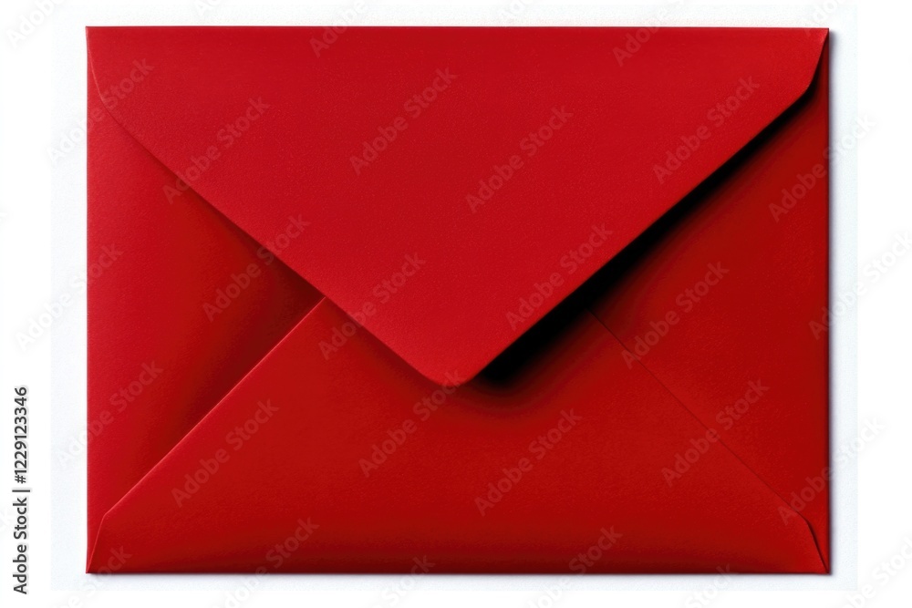 Open red envelope on a white background Open red envelope on a white background