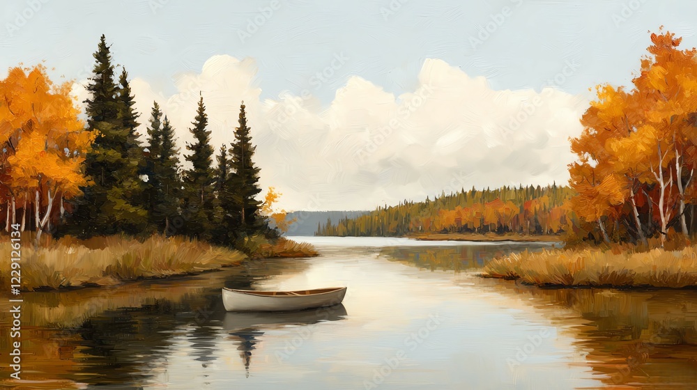 Fototapeta premium Seasonal fishing adventure, tranquil landscapes by peaceful lakes, rivers, or ocean shores