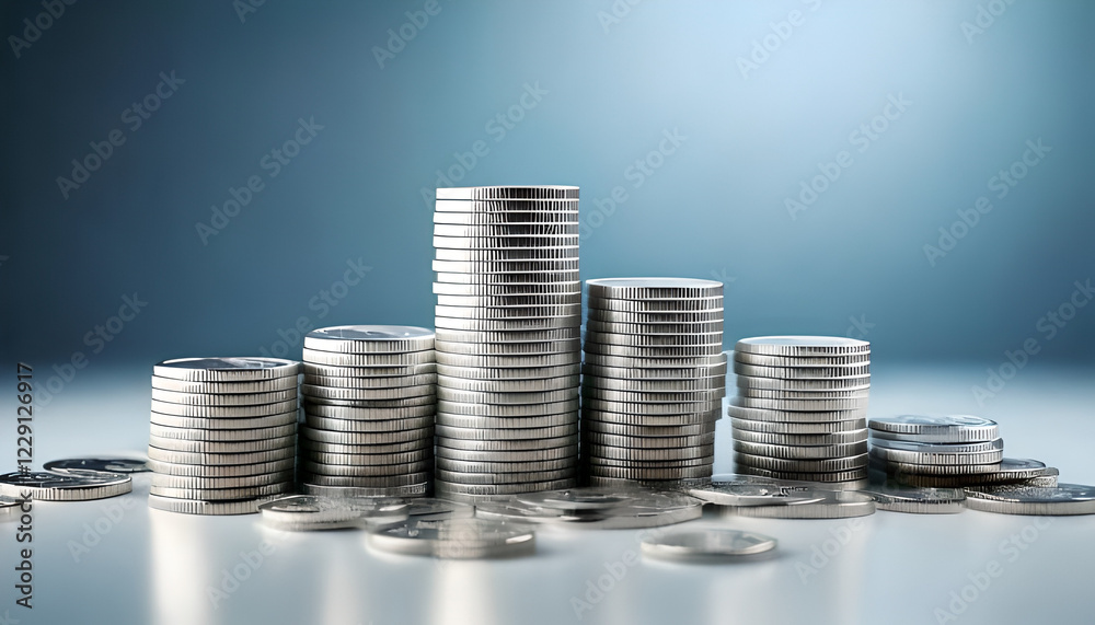 A Tower of Wealth: Stacked Coins Representing Financial Growth. A Tower of Wealth: Stacked Coins Representing Financial Growth.