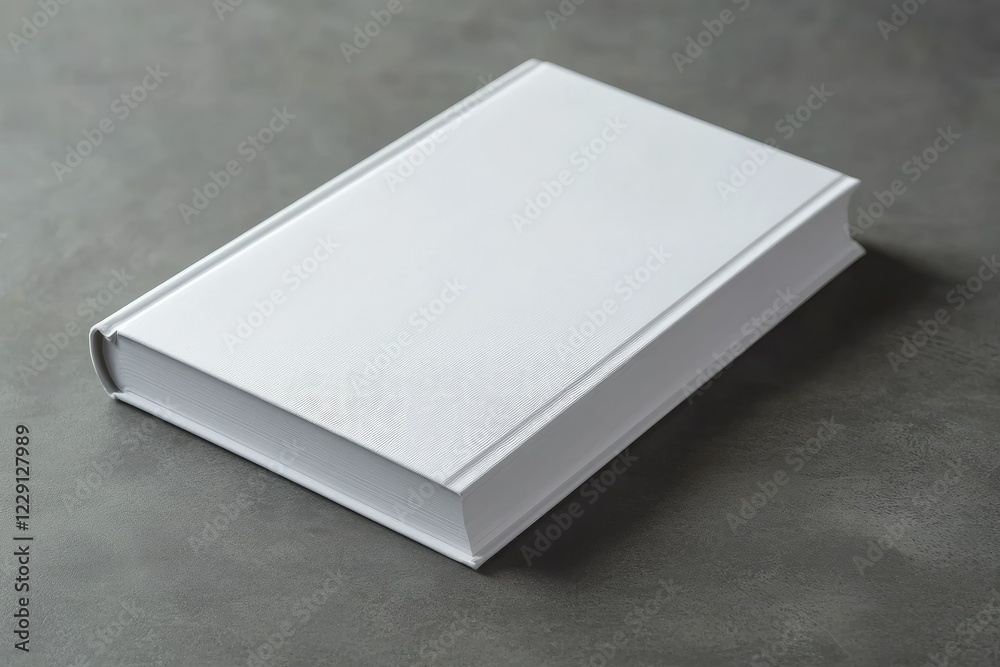 Premium Quality Image of a White Book with a White Cover is on a Gray Surface Premium Quality Image of a White Book with a White Cover is on a Gray Surface