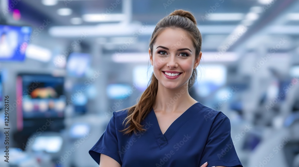 Pediatric Technologist Working in a Futuristic Clinic Equipped with Cutting-Edge Technology (Healthcare) Pediatric Technologist Working in a Futuristic Clinic Equipped with Cutting-Edge Technology (Healthcare)