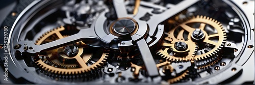 Wallpaper Mural AI generated mechanical watch close up with shimmering digital component Torontodigital.ca