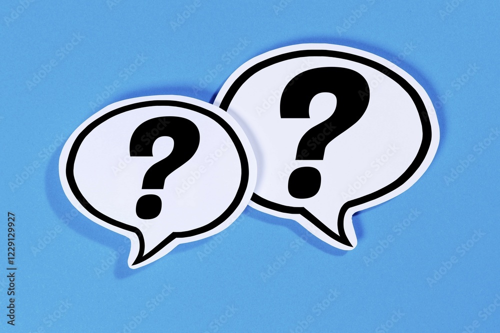 Question mark as a symbol for question Questions Help Problem Information Support in speech bubbles Communication Concept Talking Question mark as a symbol for question Questions Help Problem Information Support in speech bubbles Communication Concept Talking