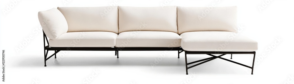 Obraz premium Low-slung outdoor sectional with sharp, geometric lines