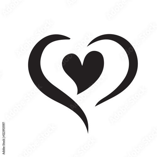 Love heart icon. Loving hearts, red like and lovely romance outline symbols.. The stylized symbol with red hearts. vector illustration eps 10