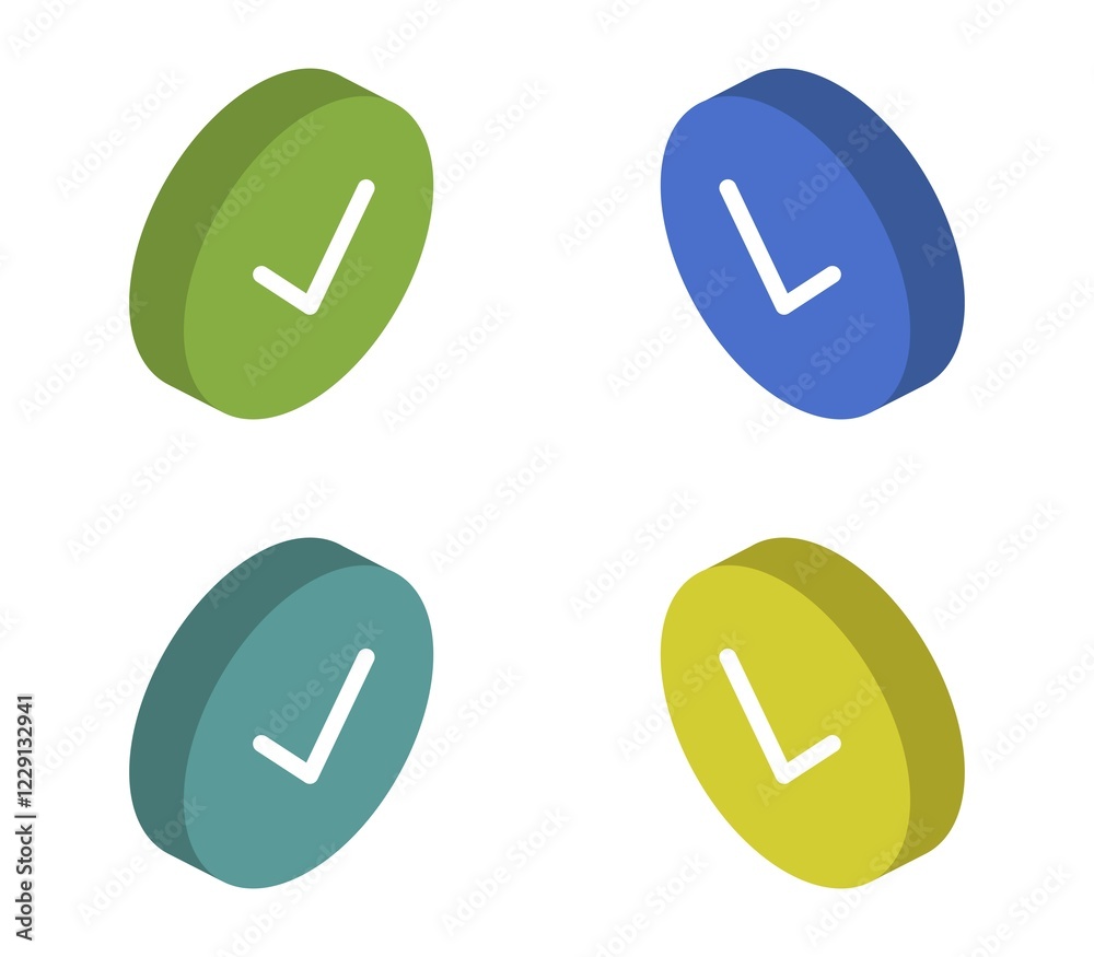 Isometric check icon illustrated in vector on white background Isometric check icon illustrated in vector on white background