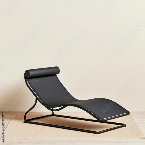 Minimalist sun lounger with anodized aluminum frames