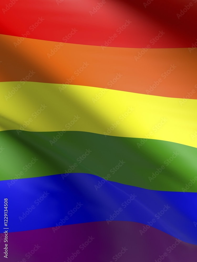 Naklejka premium Rainbow flag using as background, peace or diversity concept, 3d rendering