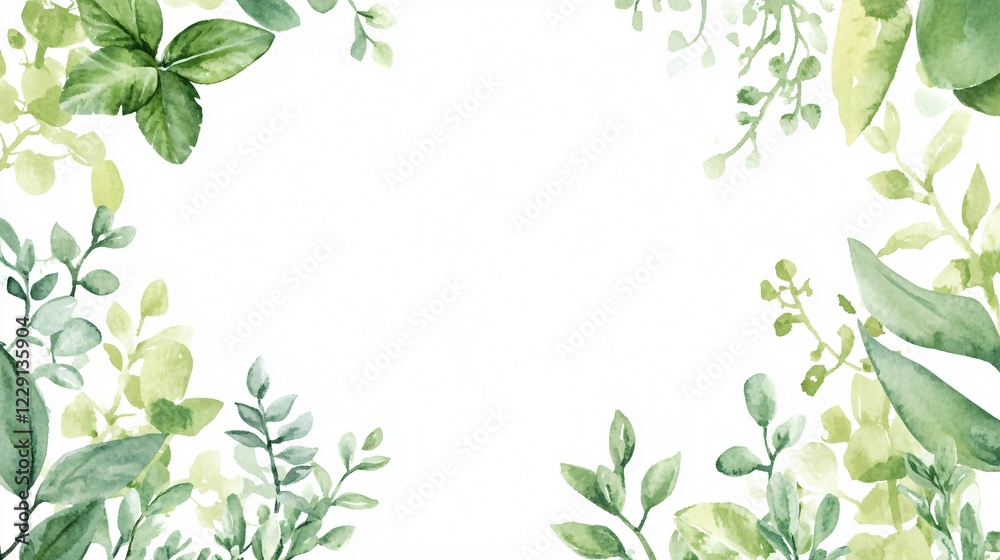 Aloe Vera Mint Watercolor on White Background Flat Vector Illustration Aloe Vera Mint Watercolor on White Background Flat Vector Illustration