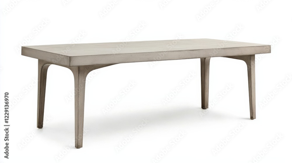 Polished concrete dining table with slim, sculptural legs Polished concrete dining table with slim, sculptural legs