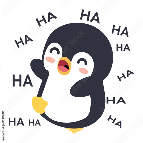 Penguin laughing with happy sound