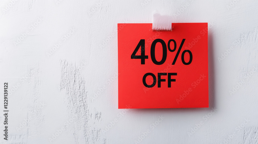 top view of a red square paper note, black text top view of a red square paper note, black text