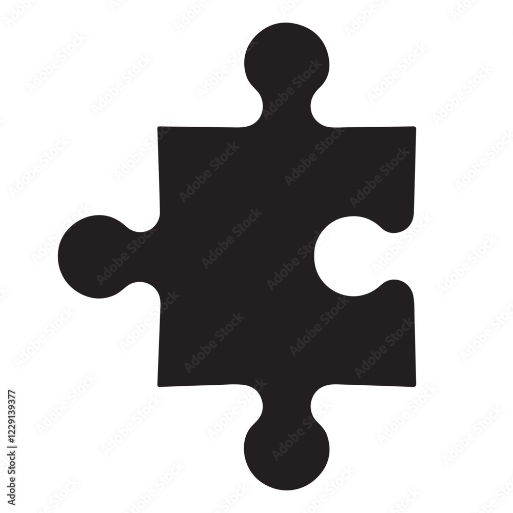 Black Puzzle Piece Icon Simple Graphic Design Black Puzzle Piece Icon Simple Graphic Design