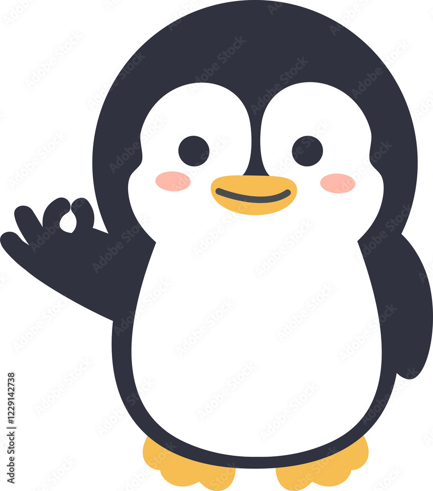 Cute Penguin make ok sign Cute Penguin make ok sign