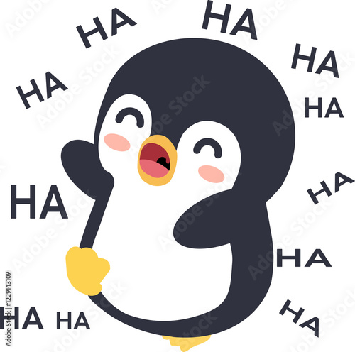 Penguin laughing with happy sound photo