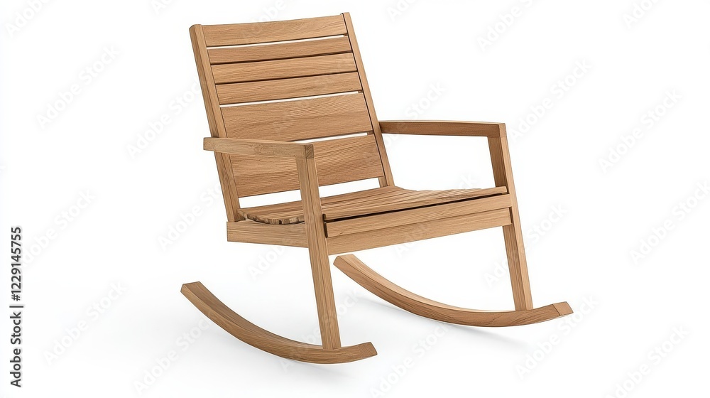 Teak rocking chairs with sharp contours and ergonomic design Teak rocking chairs with sharp contours and ergonomic design
