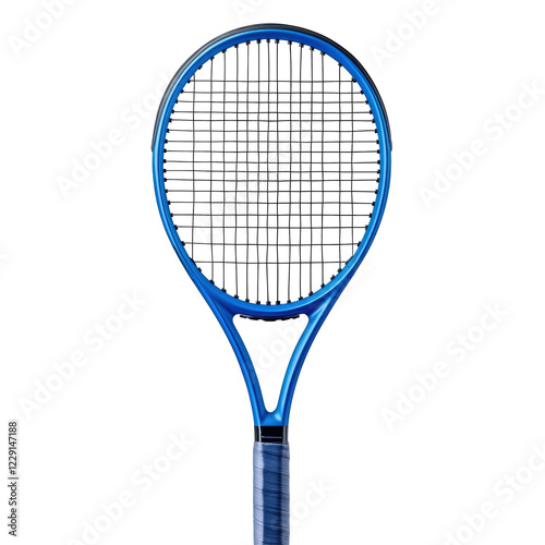 Isolated Blue Front View of Tennis Racket