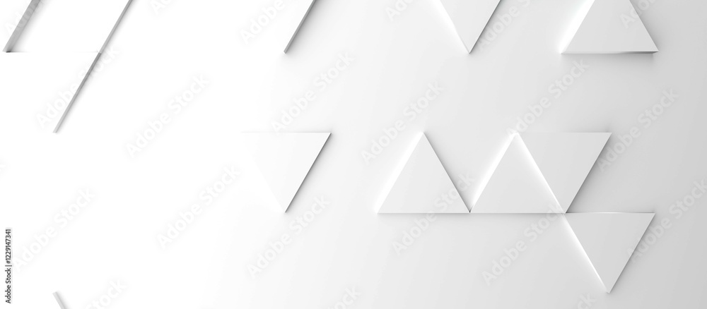 Fototapeta premium Abstract modern white triangle background, 3d rendering