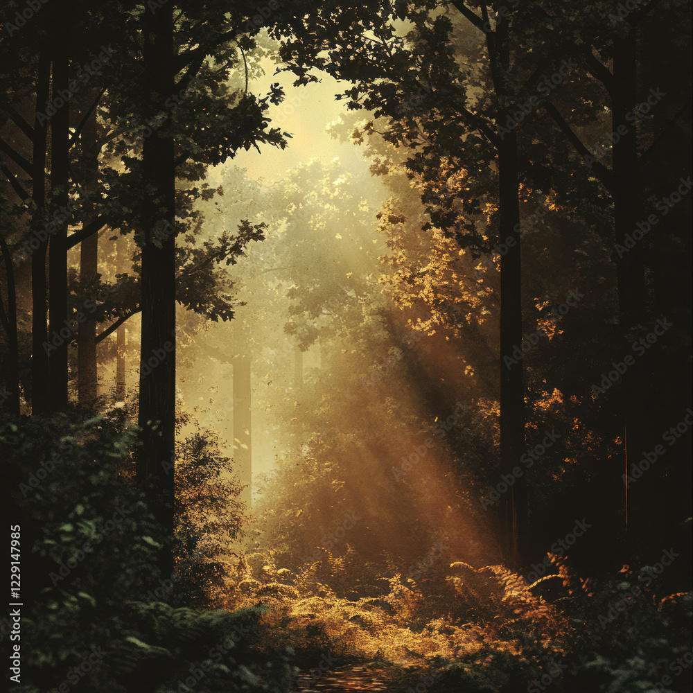 Naklejka premium morning in the forest