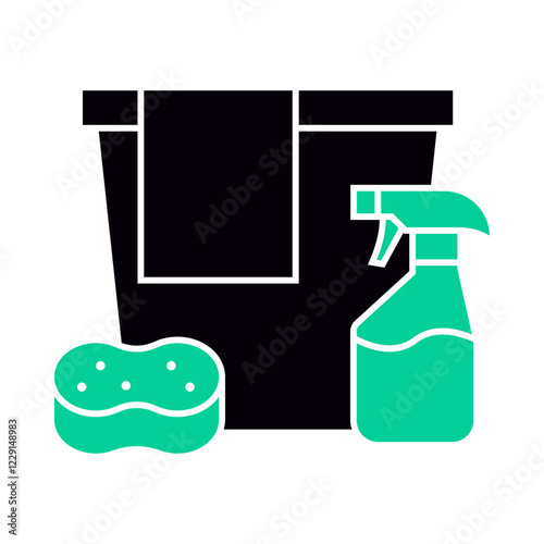 Deep Cleaning – Sponge and Cleaning Tools Representing Thorough and Detailed Cleaning to Achieve a Hygienic, Spotlessly Clean Home. Vector illustration.