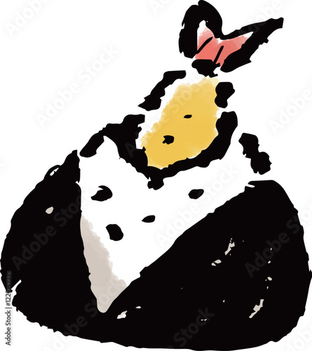 天むす　筆タッチ手描きイラスト