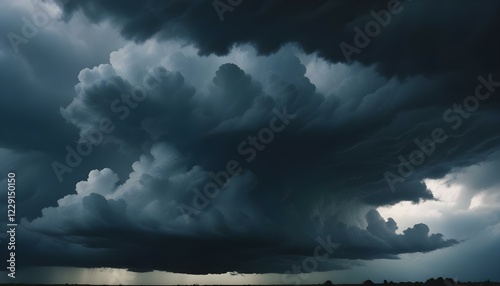 Espectacular cielo nublado con oscuras y siniestras nubes de tormenta