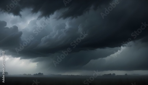 Espectacular cielo nublado con oscuras y siniestras nubes de tormenta