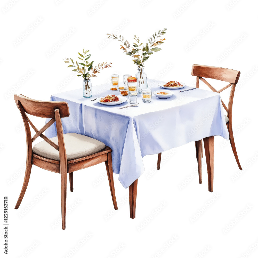 Obraz premium Romantic Dining Table Setting for Two