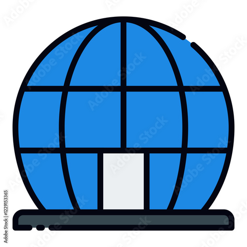 Dome filled line icon
