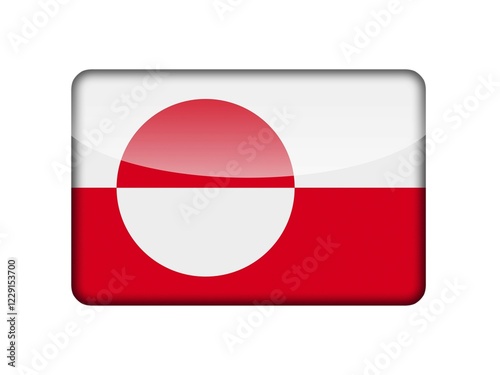 Free Download The Greenland flag in the form of a glossy icon - GFXLoad