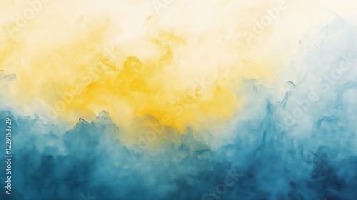 Soft gradient abstract background with pastel yellow and blue color blend