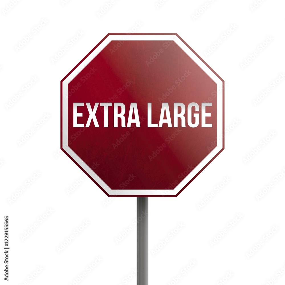 Extra large, red sign isolated on white background Extra large, red sign isolated on white background