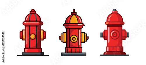 set of fire hydrant vector, vector and illustration, vector style