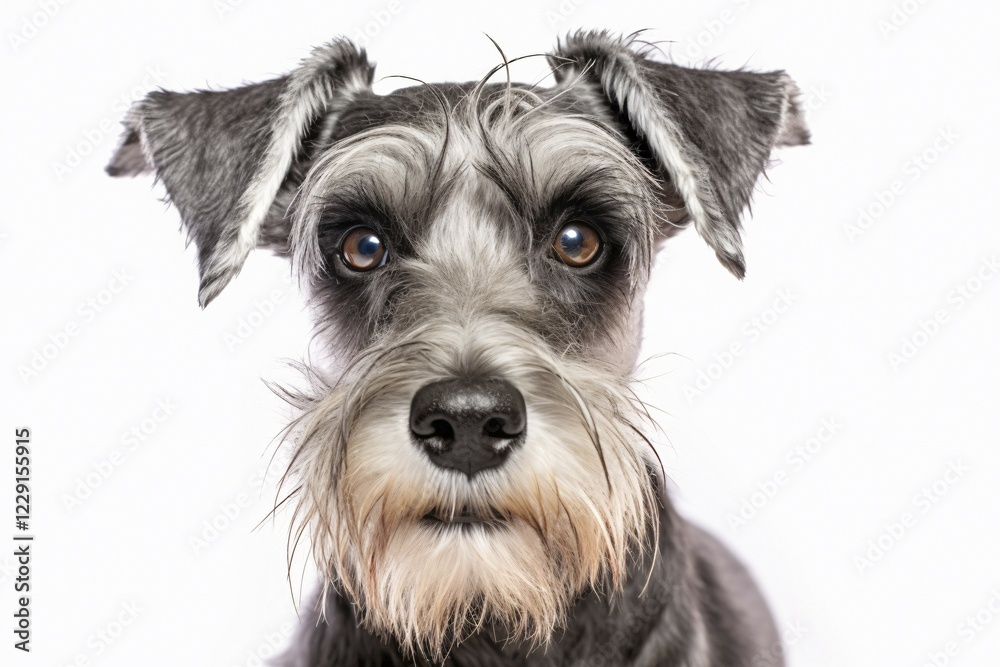 Portrait of Schnauzer dog on white background. KI generiert, generiert AI generated Portrait of Schnauzer dog on white background. KI generiert, generiert AI generated